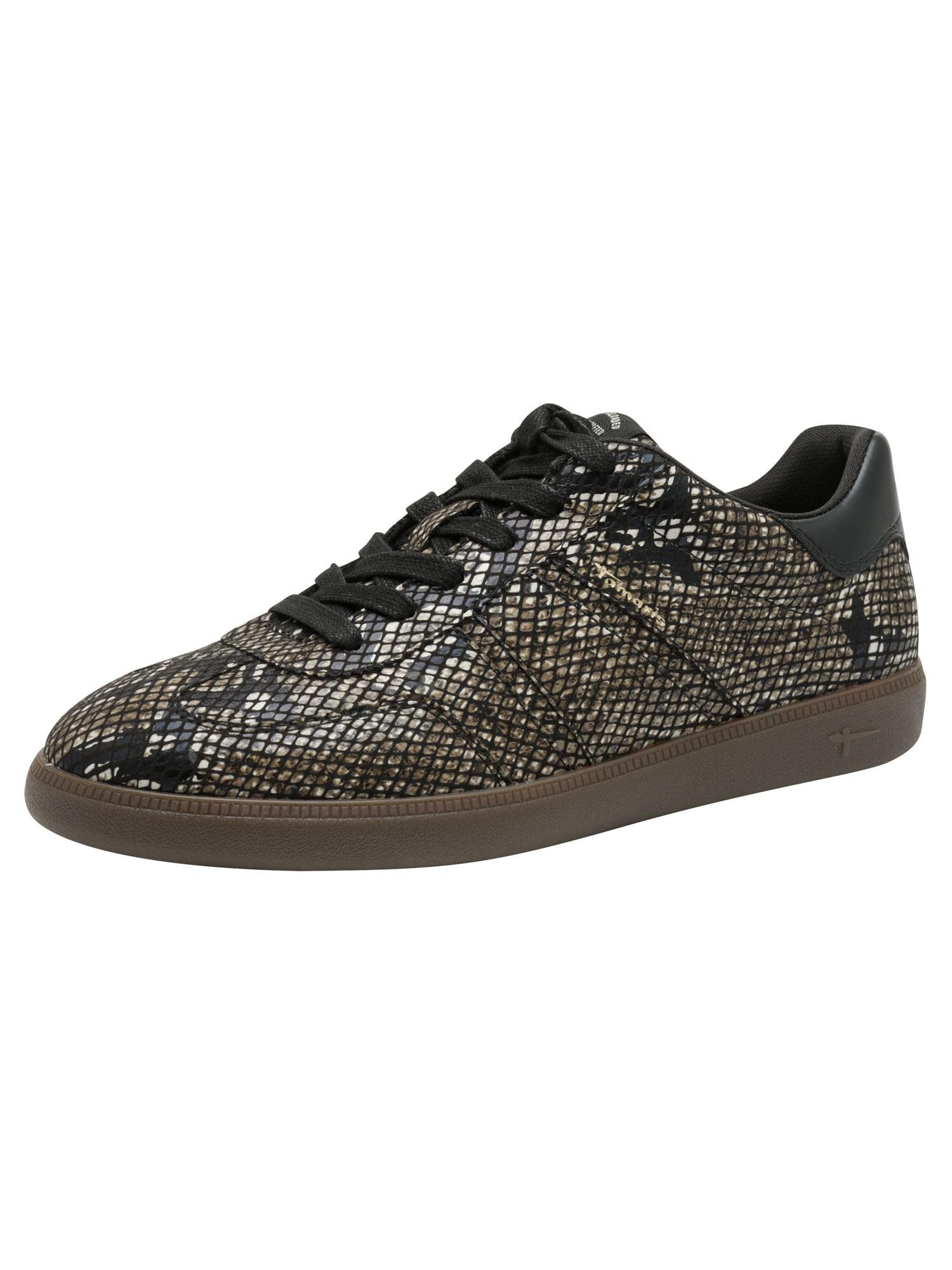 Tamaris Women's Flat Lace-Up Shoes, Black Snake, 5 UK