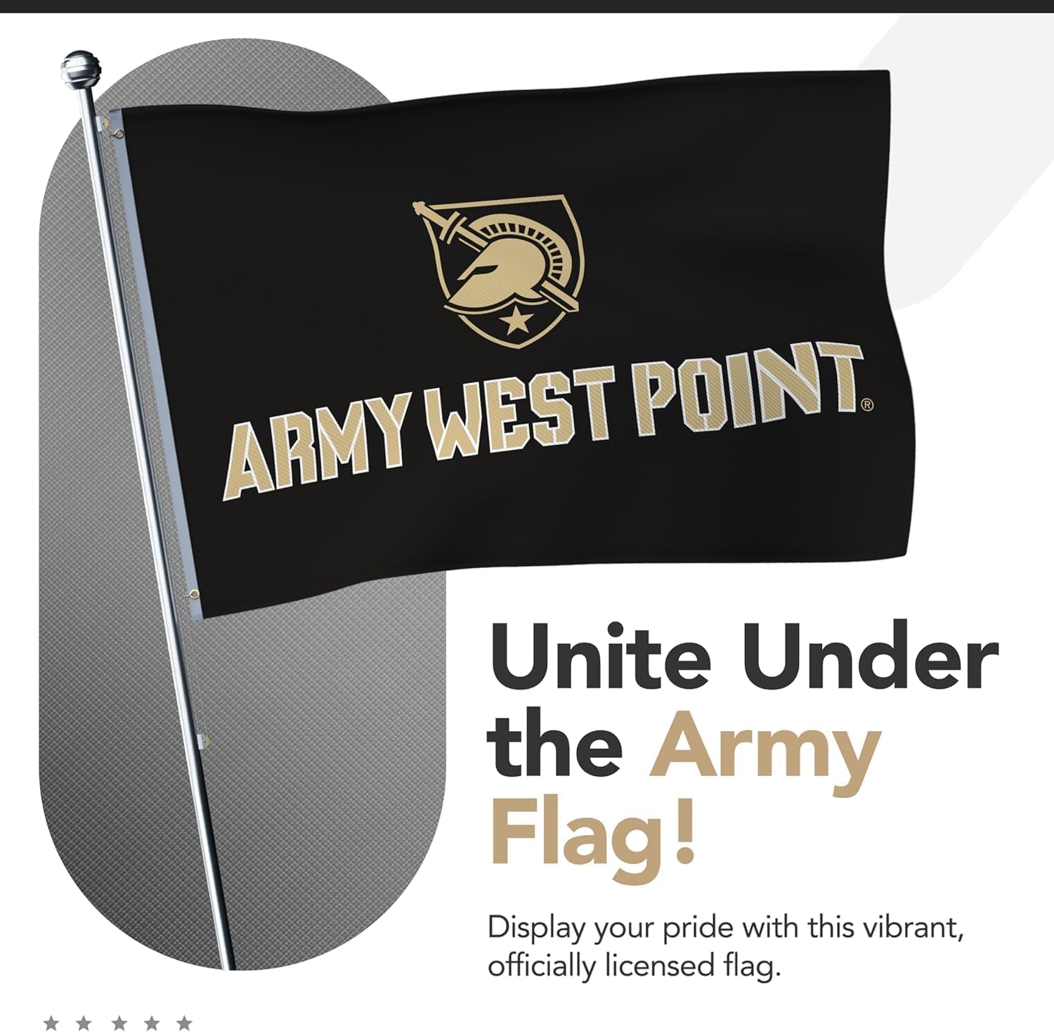 Army Black Knights College Sports Printed Flag - NCAA Licensed - Nylon - School Banner (Gold, Black) (3' x 5') - Image 7
