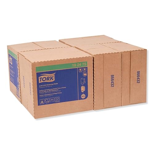 Miniatura 2 de Tork Paño de limpieza de baja pelusa turquesa W24, Top-Pak, 8 x 100 paños, 192475