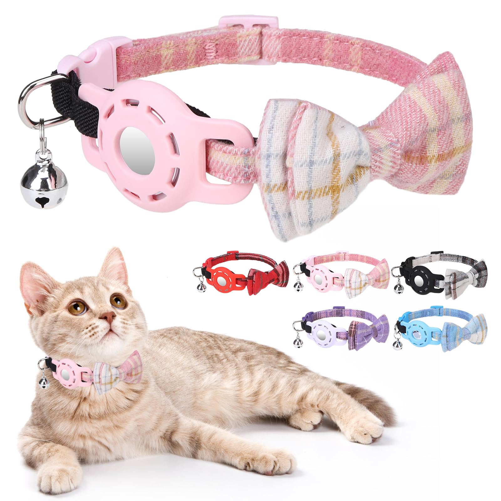 Collier AirTag pour chaton et chiot avec joli nœud papillon
