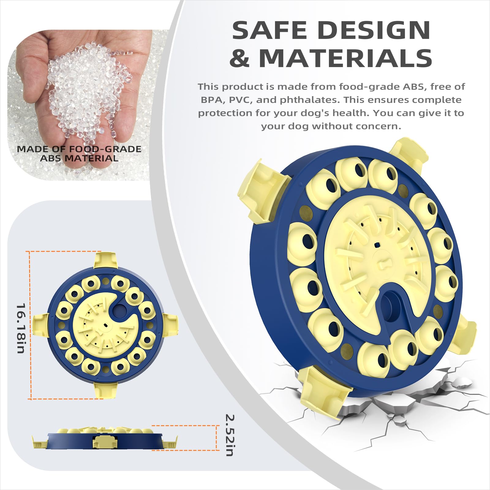 KADTC Jouet puzzle pour chien, marque et design américains, grande taille, 3 niveaux de défi étape par étape, 4 façons de jouer, débutant à avancé, anti-ennui pour chiens intelligents, stimulation