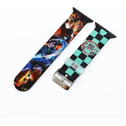 ZHENGXI Anime Watch Band Designed for Watch Band,Compatible with Watch All Series 1 2 3 4 5 6 7 SE for IWatch 38mm/40mm 42mm/44mm,TPU Material, Made By IMD Process Suitable for Men and Women, Green