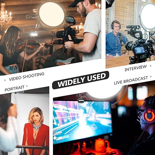 Miniatura 8 de Neewer Iluminación LED bicolor redonda de estudio, luz ultrafina de flapjack con borde de estudio, luz de retrato regulable de 18''45.5cm 70 W, con