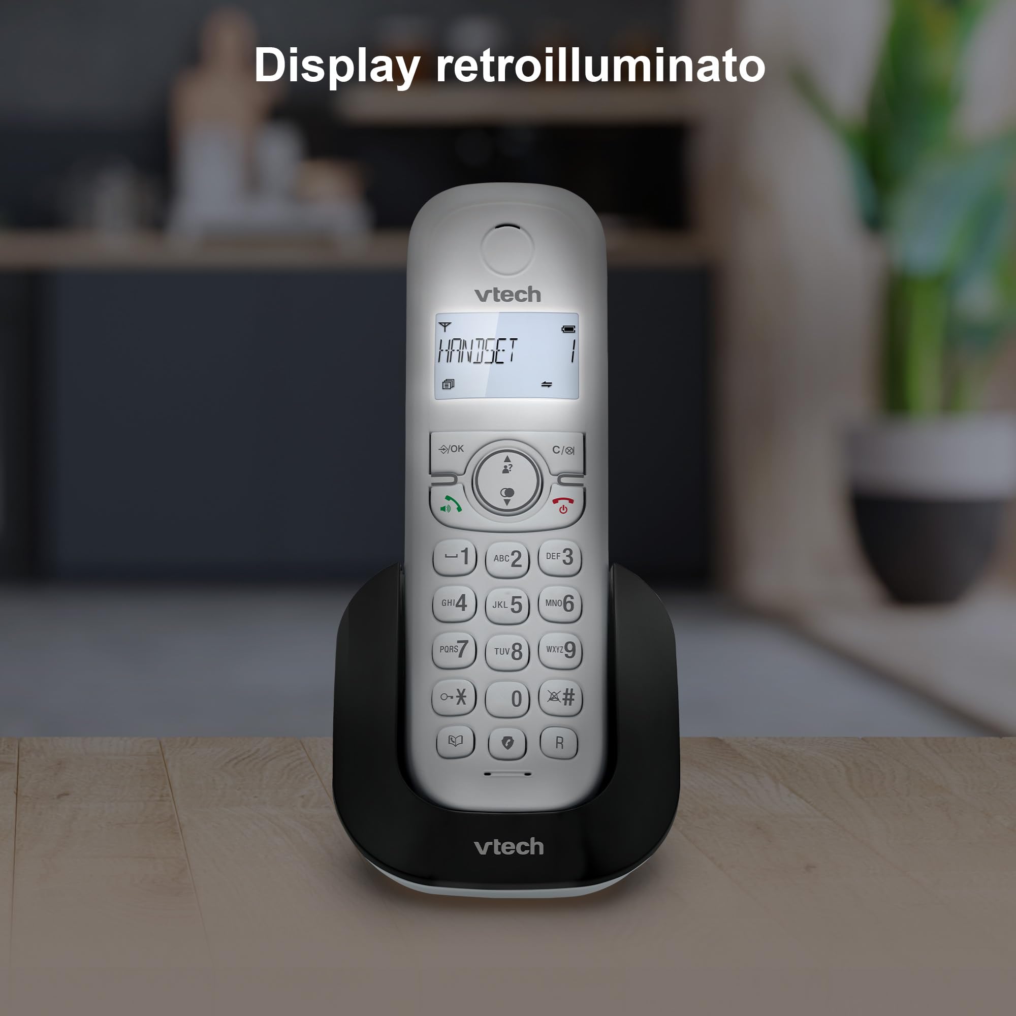 VTech CS1500 Telefono Cordless Casa DECT con vivavoce, Telefono fisso casa per anziani, doppia ricarica, blocco chiamate, identificatore di chiamata, display retroilluminato e tastiera, modalità ECO