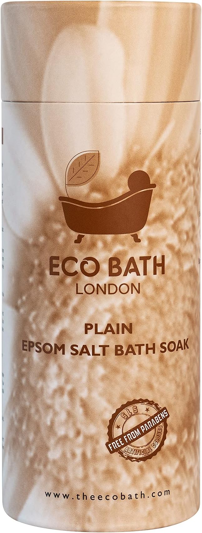 Plain Epsom Salt Bath Soak - Tube, 100% Pure Epsom Salt, Magnesium Bath Salts for Skin Care 2.2 LB (1kg)