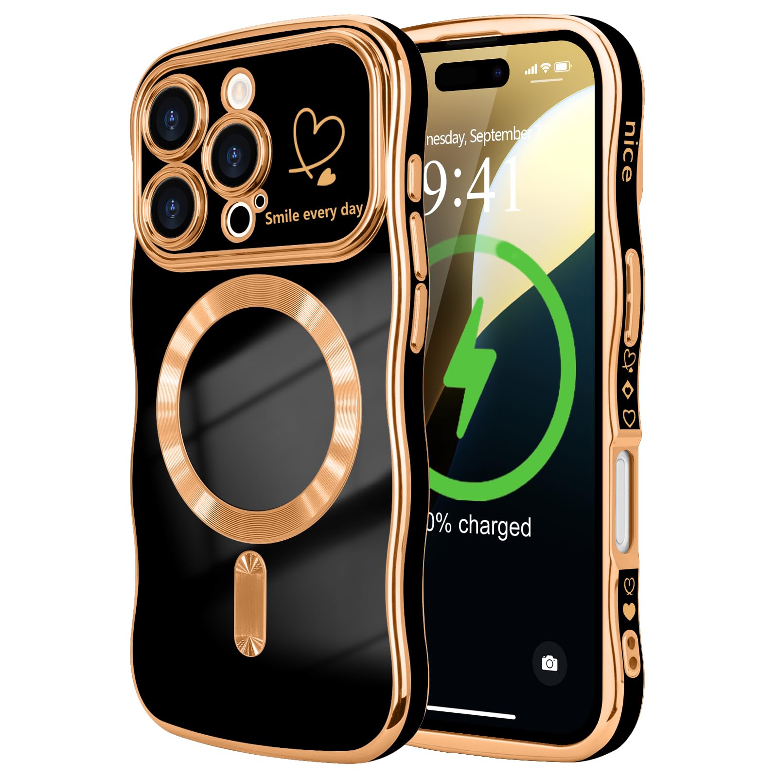 LCHULLE Cover Magnetica Trasparente Per IPhone 16 Pro Max Con Anello Magsafe, Paraurti In TPU E PC, Protezione Fotocamera Rimovibile, Rosa