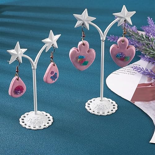 Miniatura 4 de 7 moldes de silicona para arte de uñas, para mujeres y niñas, flores, hojas, estrellas, mariposa, corazón, cabujón, decoración de cabujones, moldes