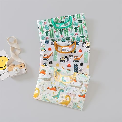 Miniatura 4 de Baberos impermeables de manga larga para bebé, 3 unidades, 3-24 meses