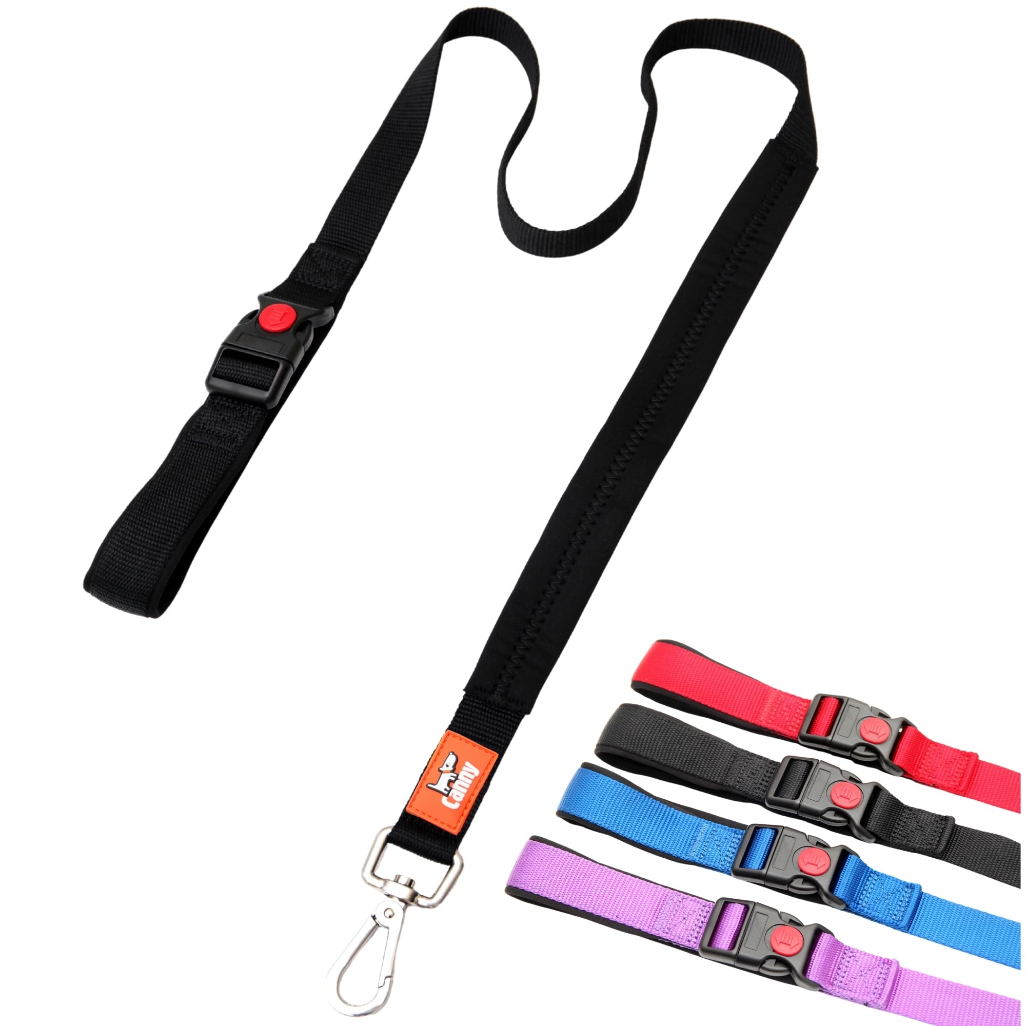 Canny CONNECT Lead - Anti Pull Dog Lead for Head Collars incl. Canny Collar | Lockable Handle for Fixed Points | Soft Padded Grip | Encourages Calm Walking - 120cm x 25mm Black