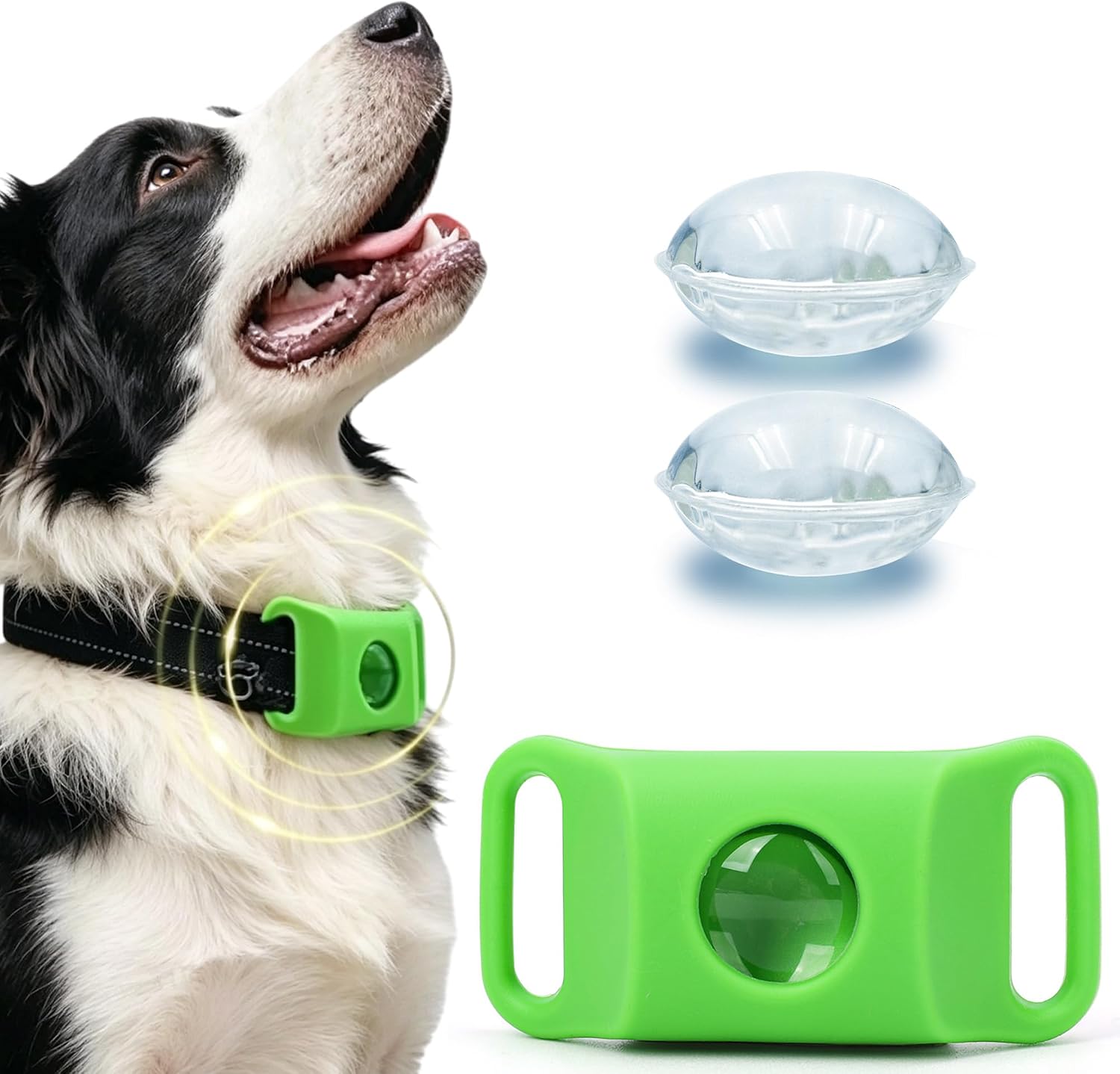 Pendant for Dogs, Adjustable Collar Tag for Small Medium Large Breeds, Water-Resistant Wellness Pendant with 2 Refills (Green)