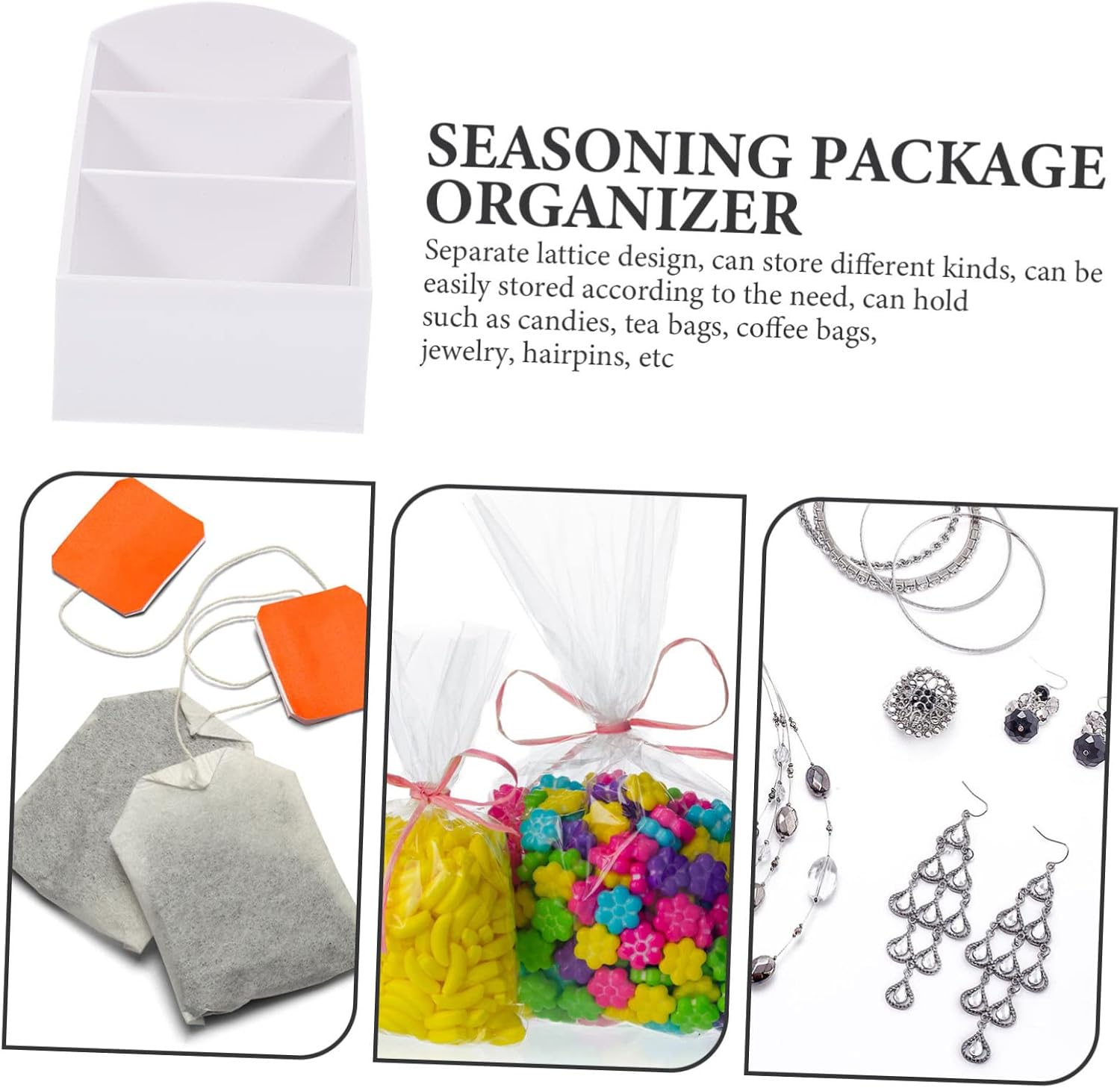 Cabilock Desktop Sugar Bag Holder Acrylic Separate Lattice Organizer