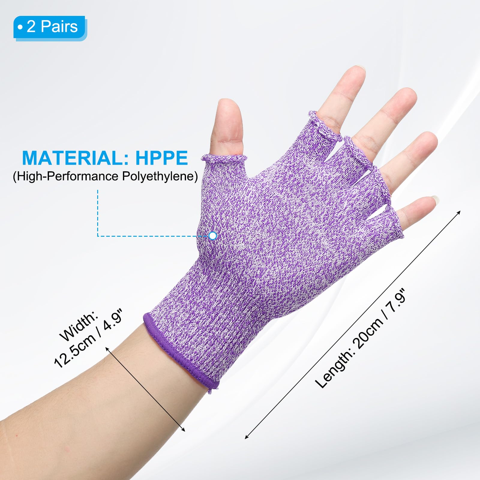 PATIKIL 8 Inch Cut Resistant Sleeves with Finger Grips - Image 2