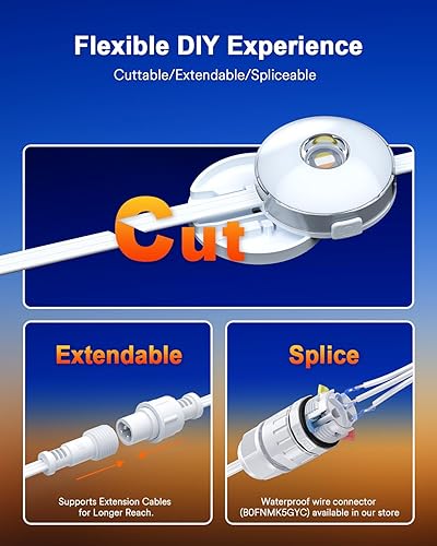 Miniatura 6 de Lumary RGBAICW - Luces permanentes para exteriores máximas, 105 pies con 80 luces LED de alero de 4800 lúmenes, iluminación inteligente para