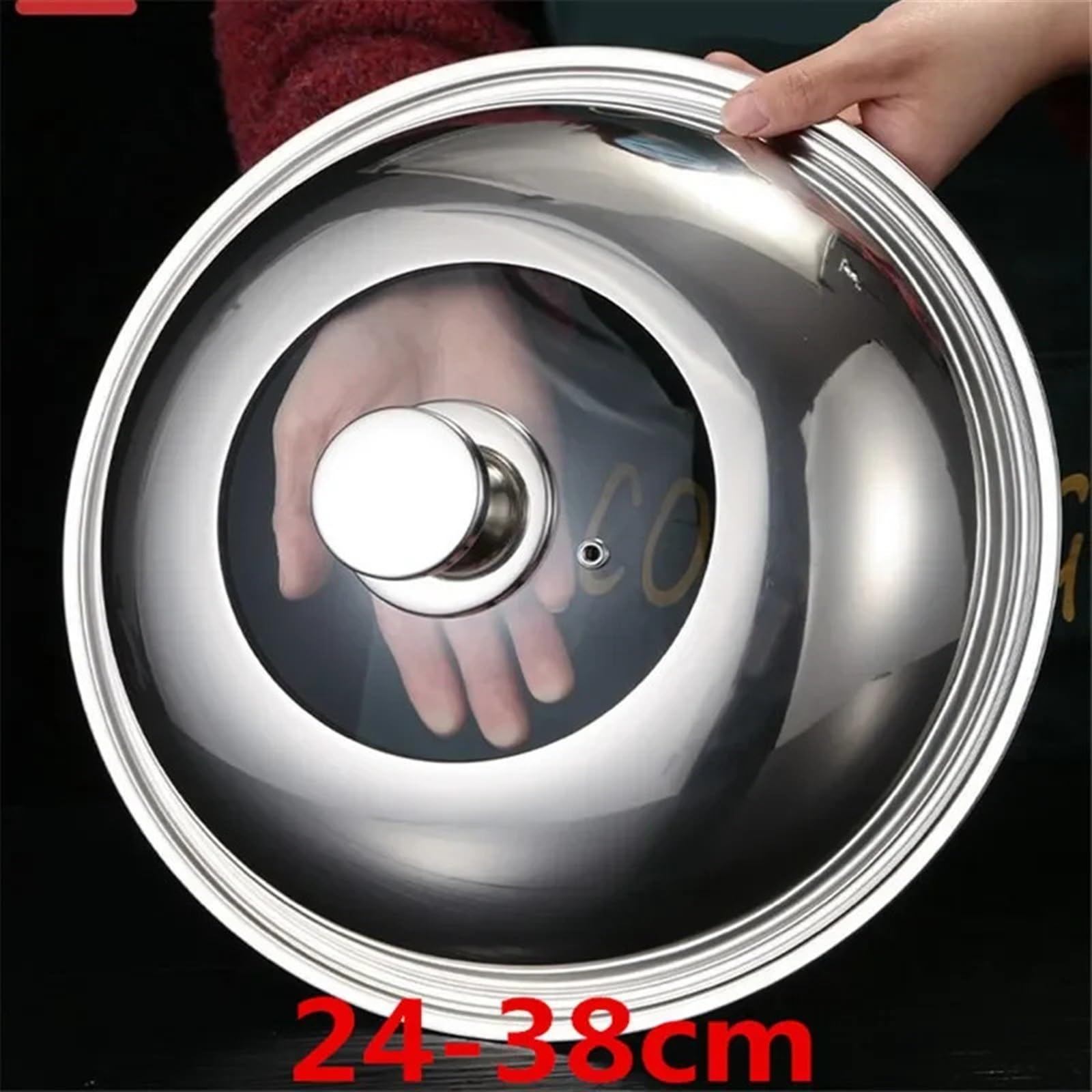 Coperchio Universale,Coperchi Pentole Coperchio for padelle rotonde da 24-38 cm, coperchi for padelle wok, coperchi for pentole in acciaio inox, coperchi in vetro da cucina, coprimanopola in vetro tem