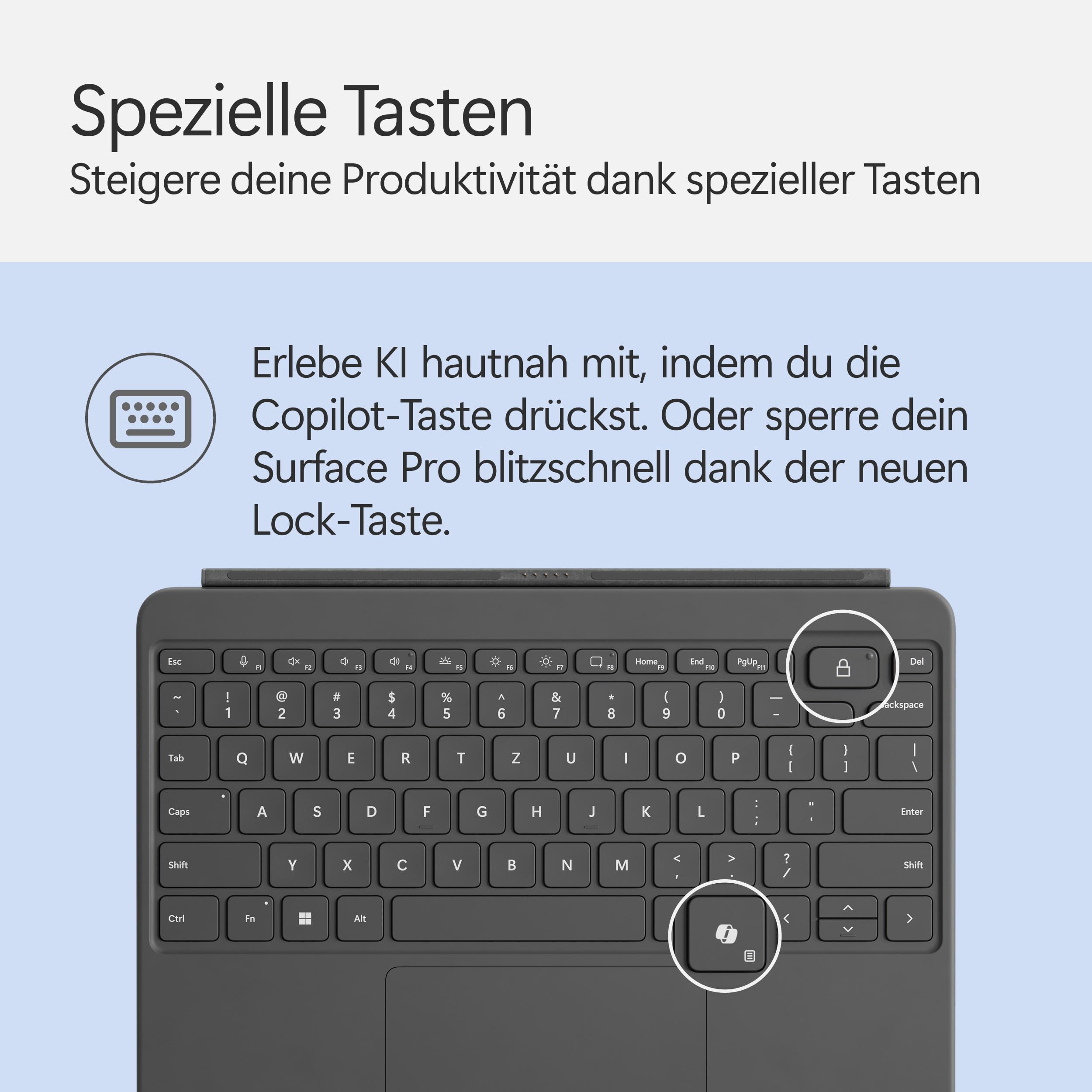 Microsoft Surface Pro 12" Keyboard | kompatibel mit Surface Pro 12" | QWERTZ | Anthrazit