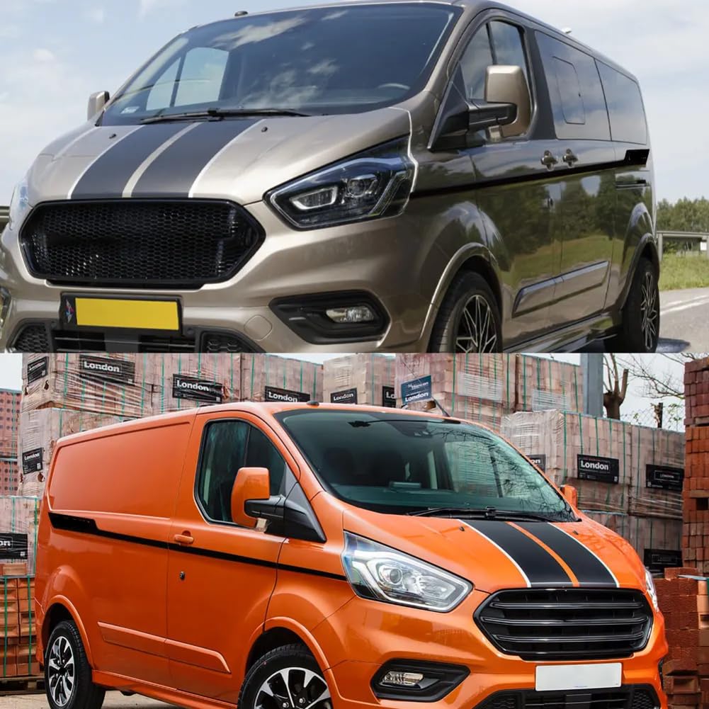 6 pezzi/adesivi per cofano auto, laterali, posteriori, per Ford Transit, per Tourneo Custom Camper Van Sport Decalcomanie in vinile Accessori per auto Tuning