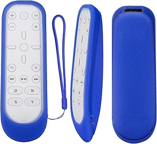 CHUNGHOP Protective Silicone Remote Case for Playstation 5 Media Remote Control, Protective Cover for PS5 Controller, Shockproof Washable Cover with Loop-Blue