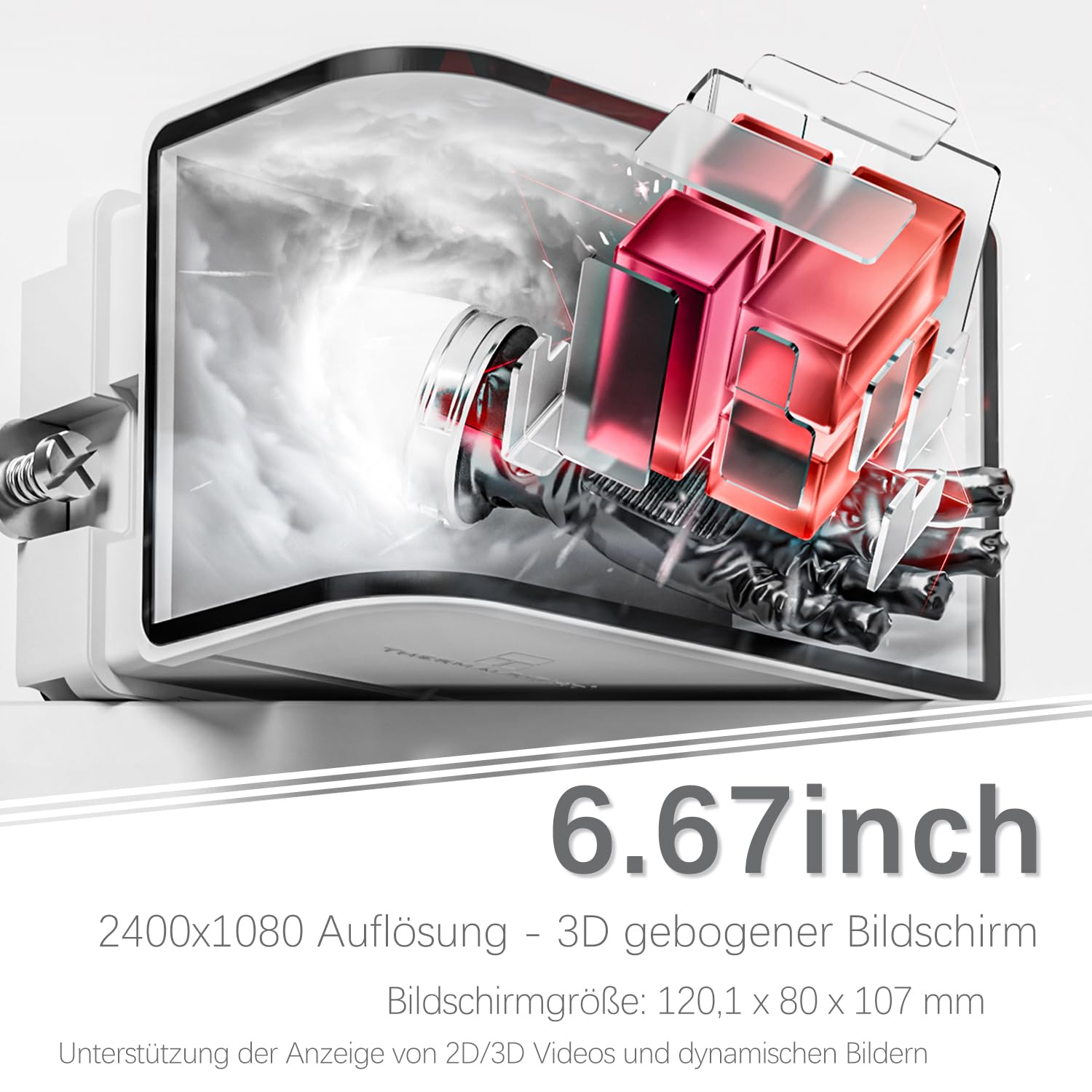 TR-Thermalright Wonder Vision 360 UB ARGB - Radiatore CPU liquido, 6,67", 3D Curved Screen con risoluzione 2400 x 1080, magnetico, per AM5, LGA1851/1700