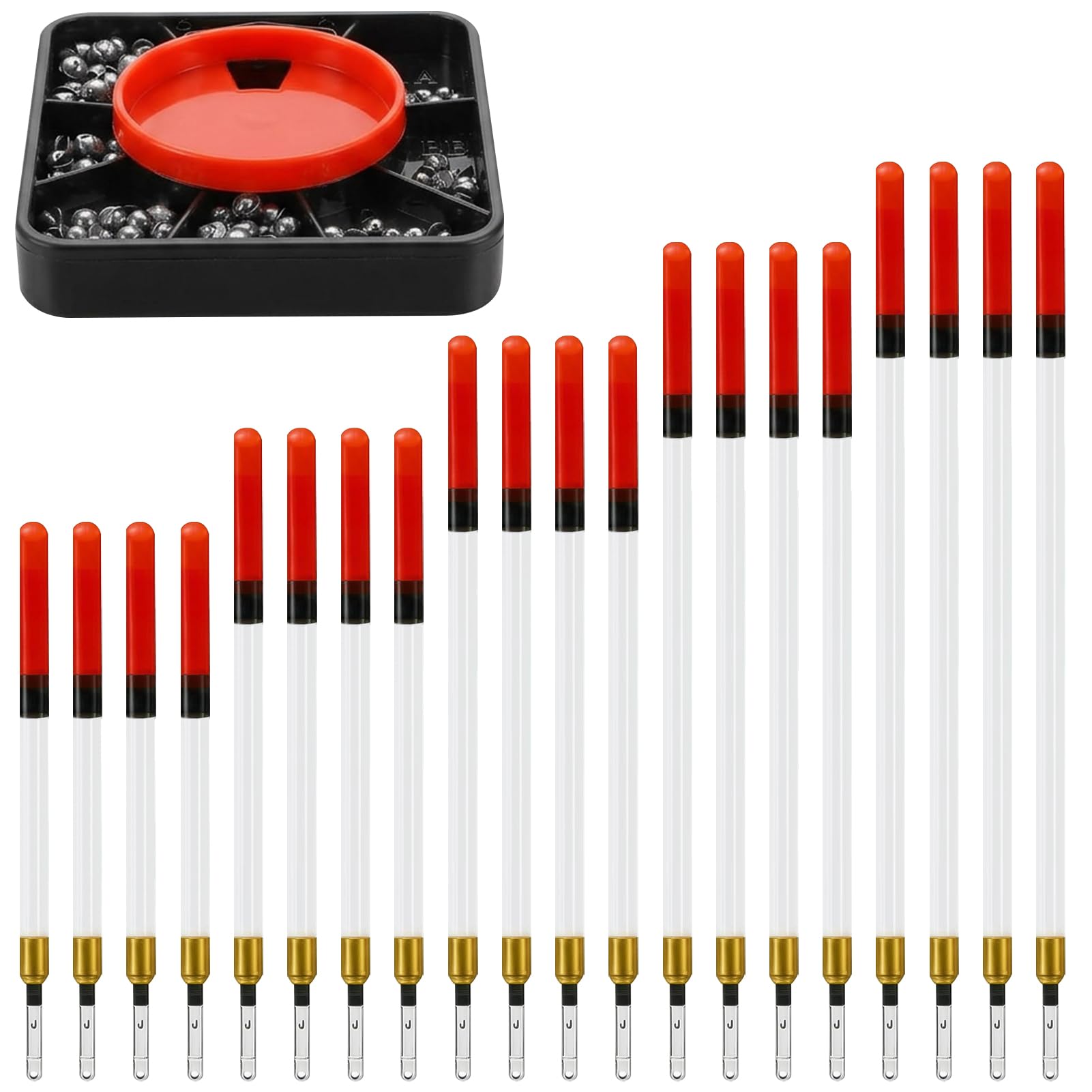 Waggler Floats Coarse Fishing Set, Fishing Floats Coarse Kit with 148g Split Shot Fishing Weights, Coarse Fishing Tackle for Freshwater Float Fishing Accessories