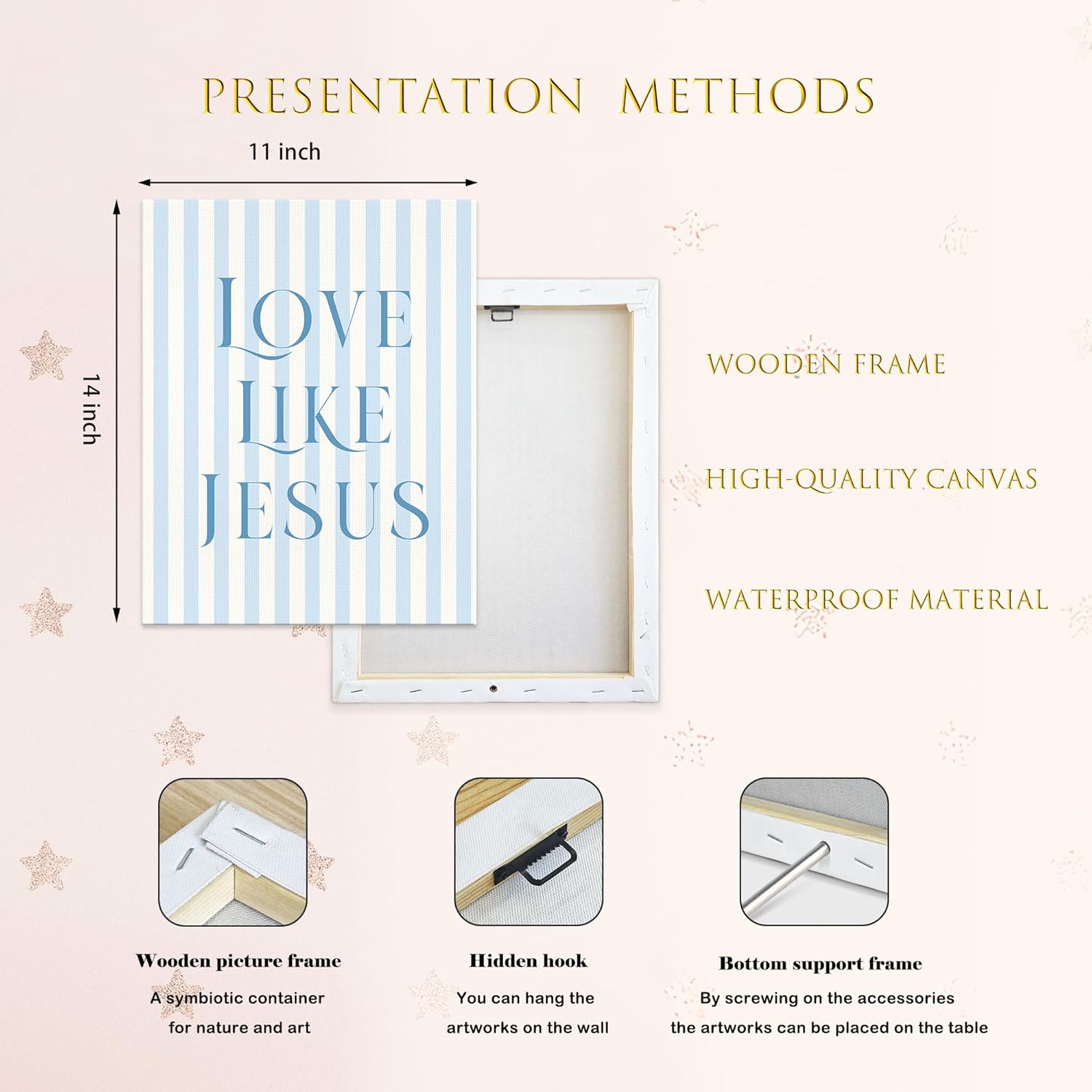 LARTSFRO Coquette Blue Bow Jesus Canvas Wall Art Decor Posters Prints, Light Blue Bow Room Bedroom Bathroom Dorm Wall Art Decor Aesthetic for College Teen Girls Gifts, Inspirational Bible Verses Bow Wall Decor, 11x14 Inch Set of 4 Pcs Bow Pictures (Canvas Framed 11X14)