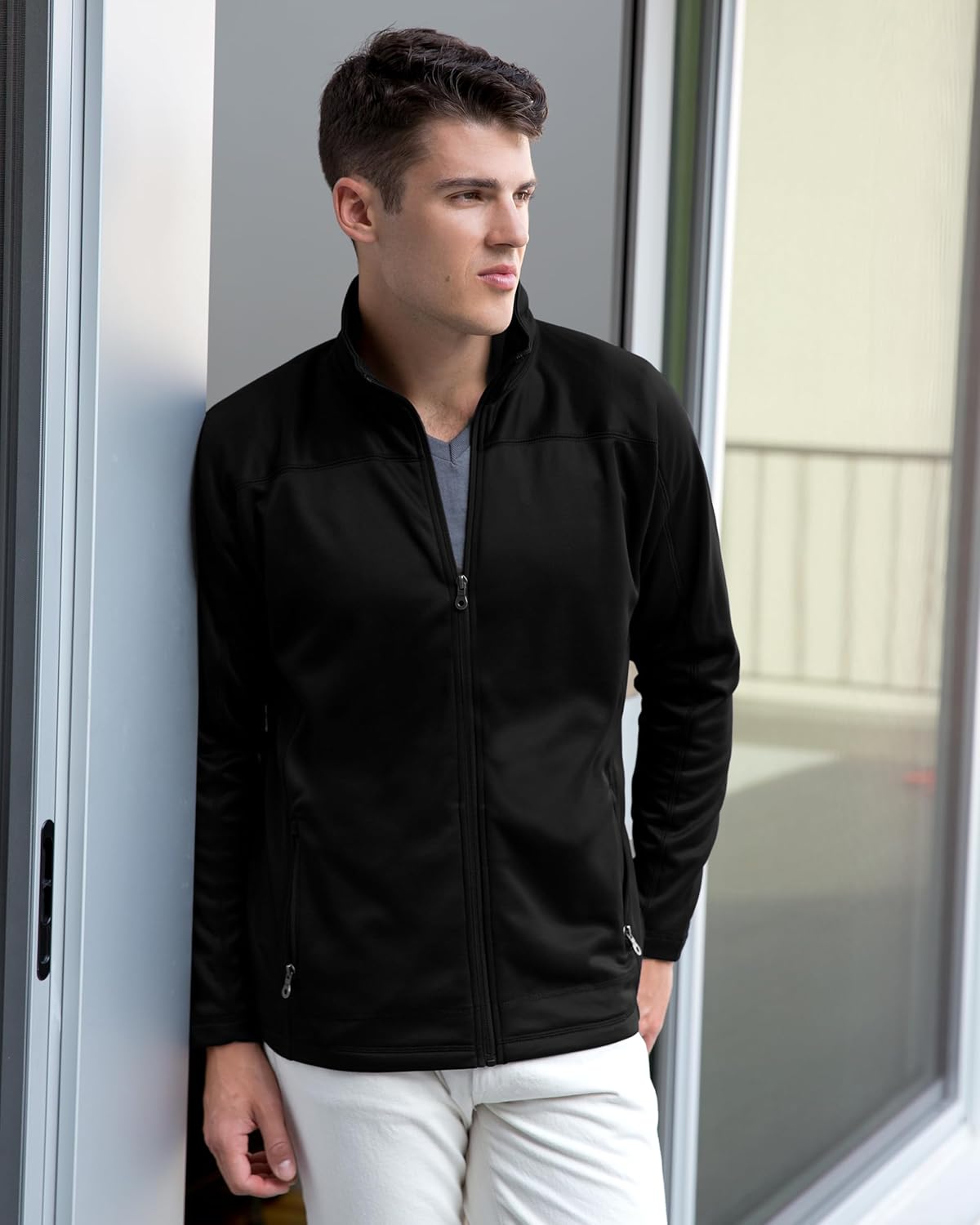 Vantage Apparel Men's Collegiate Full Zip Soft Shell Micro Fleece Jacket, Vanderbilt Commodores, Black, Small