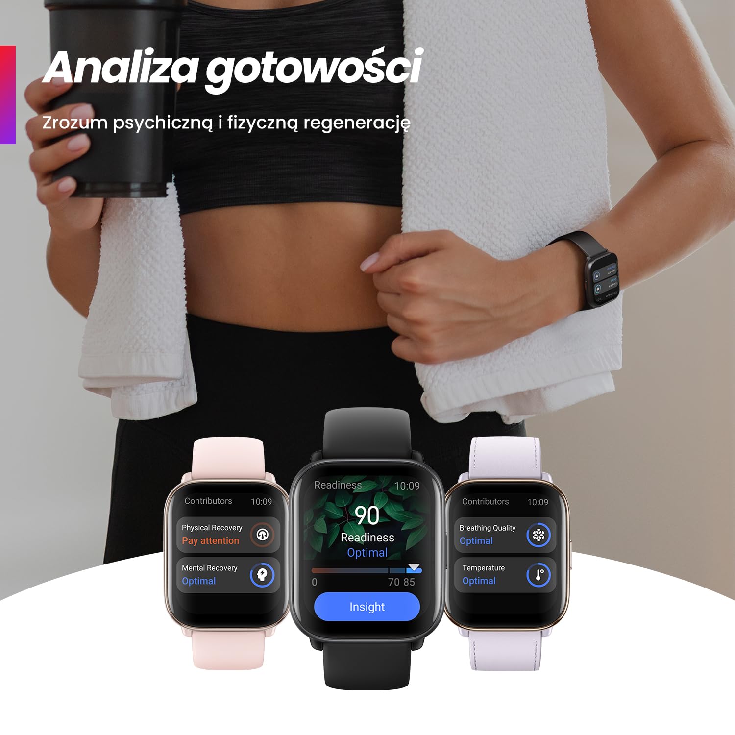 Amazfit Active 42mm Smartwatch mit Zepp Coach, Readiness, GPS, Routennavigation, Bluetooth-Anruf, Musikspeicher, 14-Tage-Akku, współpracuje z Alexa