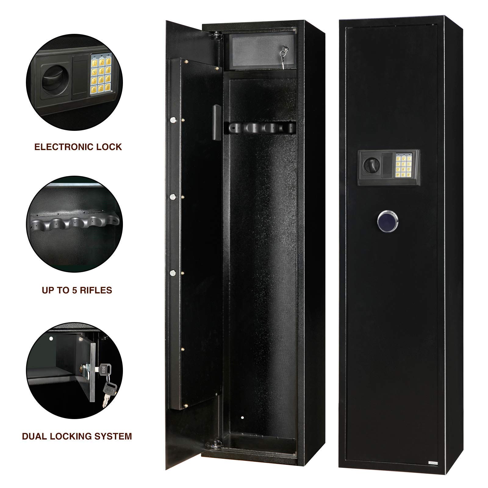 5Riffle Electric Gun Safe/Digital Metal Gun Lockers/Electronic Keypad