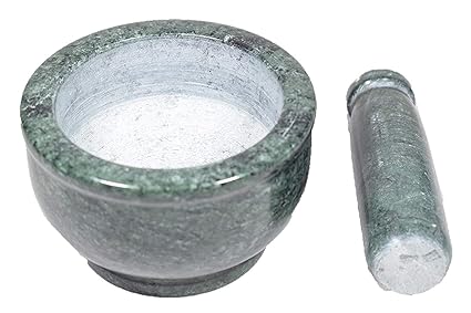 IKARUS Spice Mixer Kharad Masher Mortar and Pestle Set, for Kitchen, 4-inch(Green)