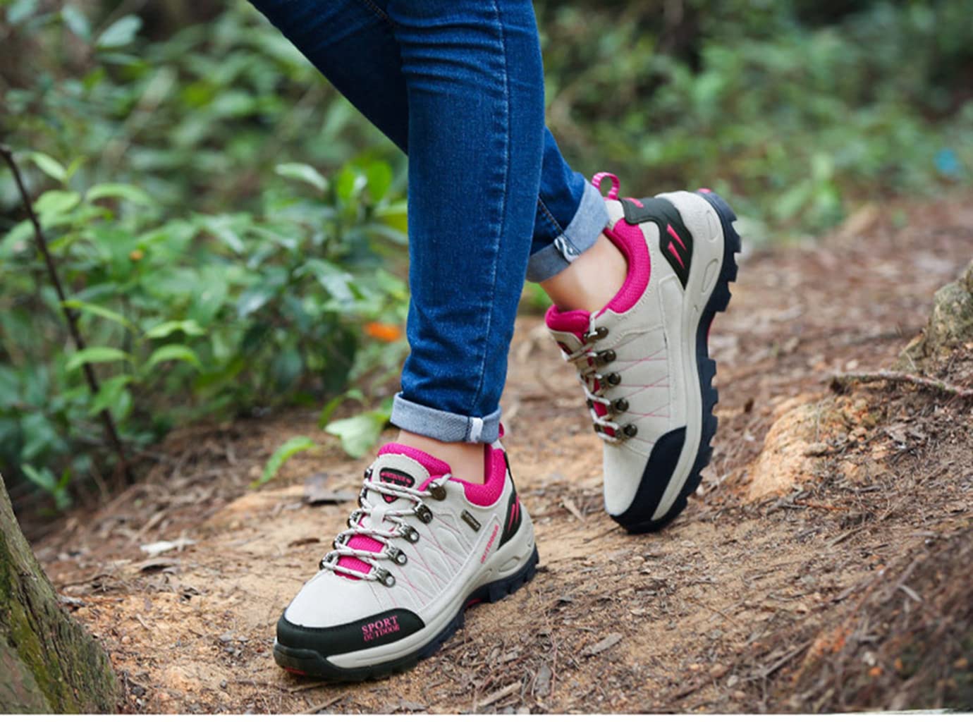 Zapatos De Senderismo para Mujer Impermeables Antideslizantes Botines Al Aire Libre Hike Trekking Botas De Absorción De Impactos para Acampar Escalada