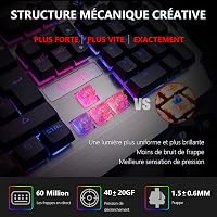 RedThunder K900 Félig Mechanikus Gamer Billentyűzet FR Kiosztás RGB Háttérvilágítás 2