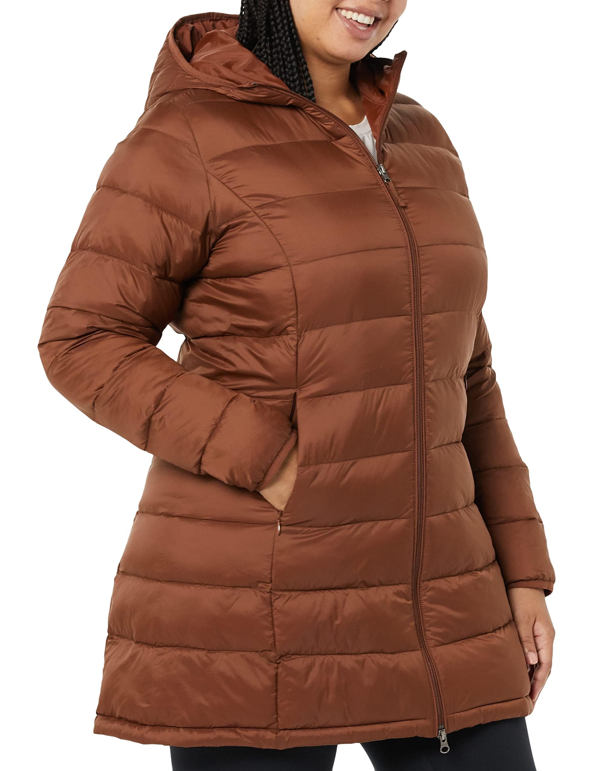 Amazon Essentials Piumino con Cappuccio Leggero con Cerniera Integrale Impermeabile (Disponibile in Taglie Forti) Donna