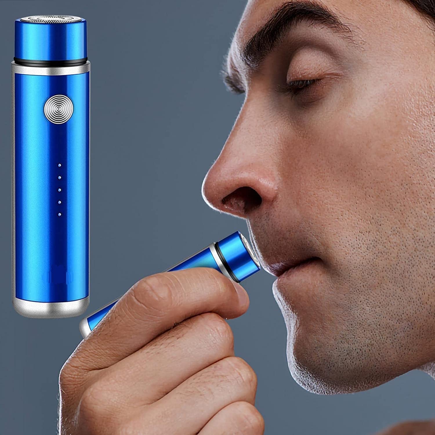 Electric Razor Shaver Hair Trimmer for Men,Dual-edge Blades,USB Painless Electric Beard Hair Shaves Touch Up Travel Mini Trimmer,Waterproof Travel-/User-Friendly-(Multicolour)-picture-20