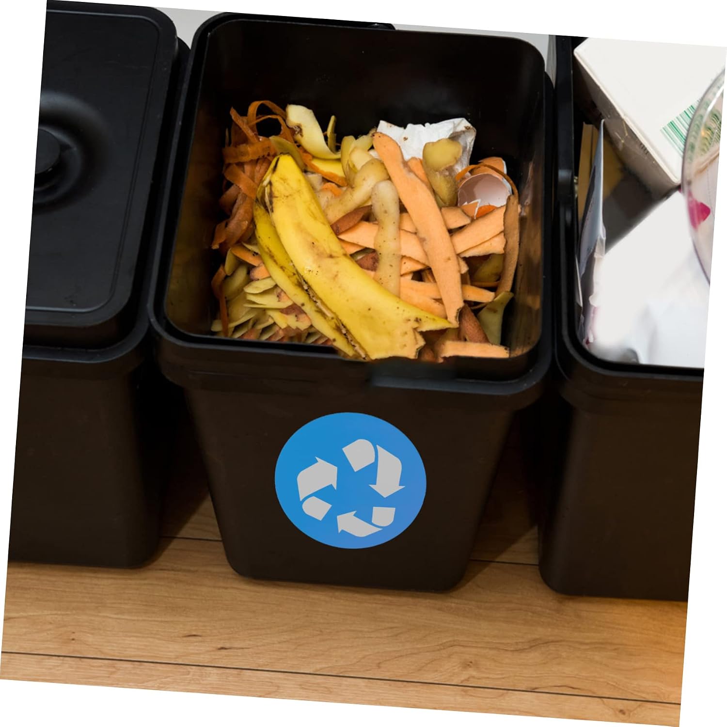 NUOBESTY 12pcs Adhesive Waste Sorting Stickers for Trash -Friendly Labels for Recycling Garbage Sorting Easy to Install Decals for Indoor Outdoor Use