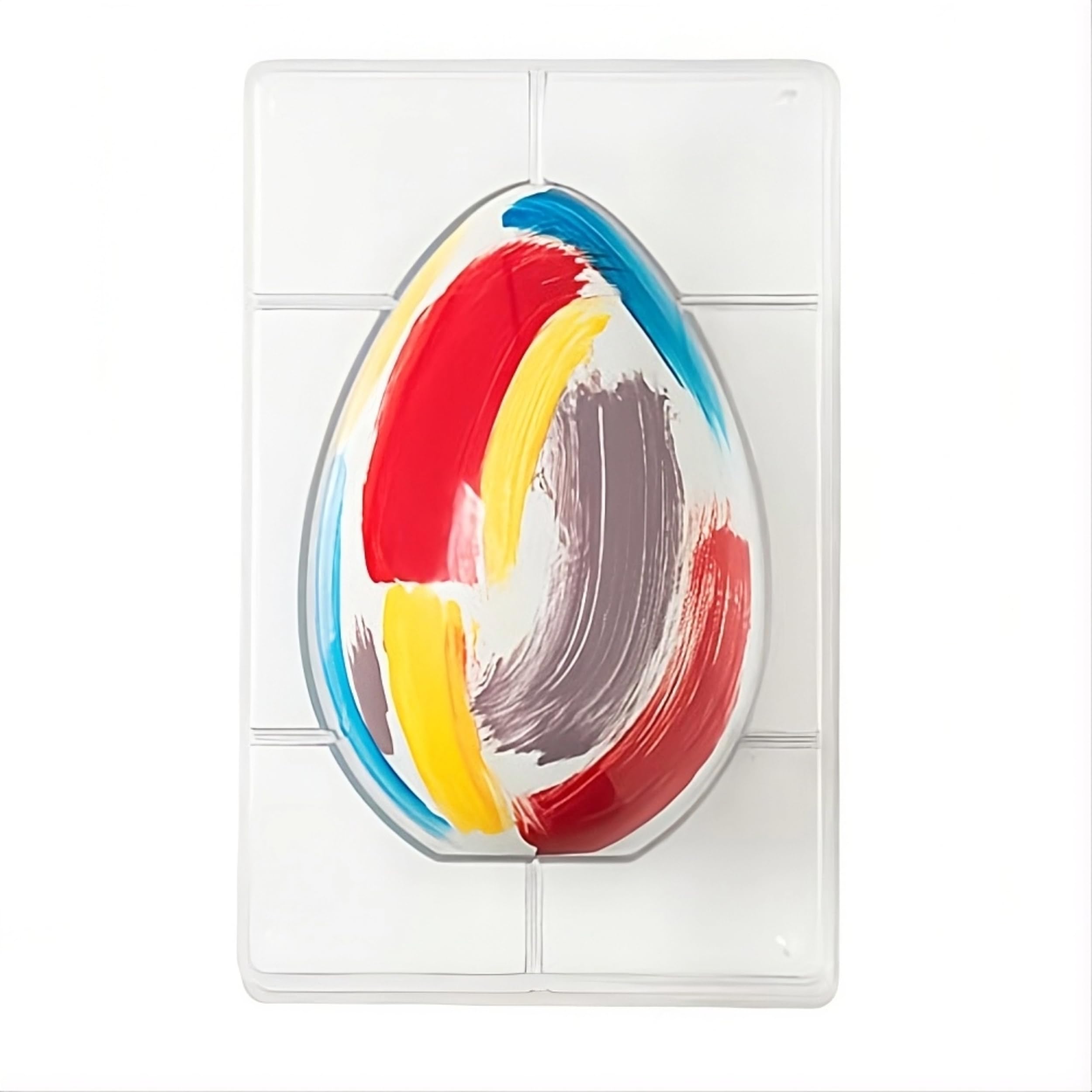 Decora 0050164 Professional Chocolate Egg Mould with Flat Base, Polycarbonate, 1 Cavity, 135 x 205 mm, Ideal for Making a Shiny Egg, Professional Design, Made in Italy