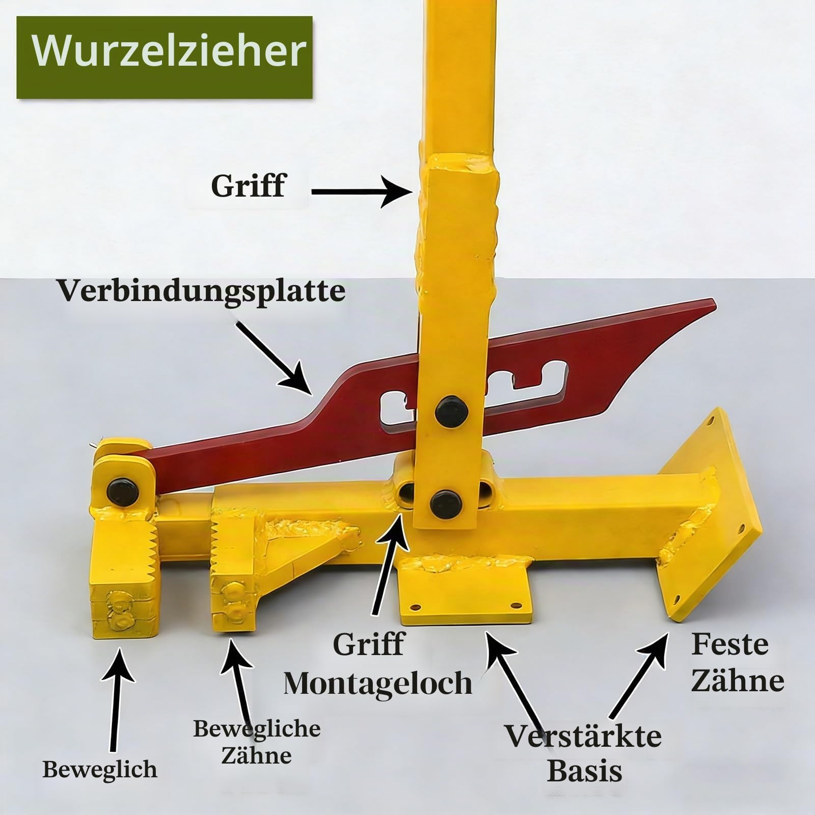 Robustes Werkzeug zum Entfernen von Wurzeln und Pfosten für effiziente Extraktion von Bäumen, Sträuchern und Holzpfosten