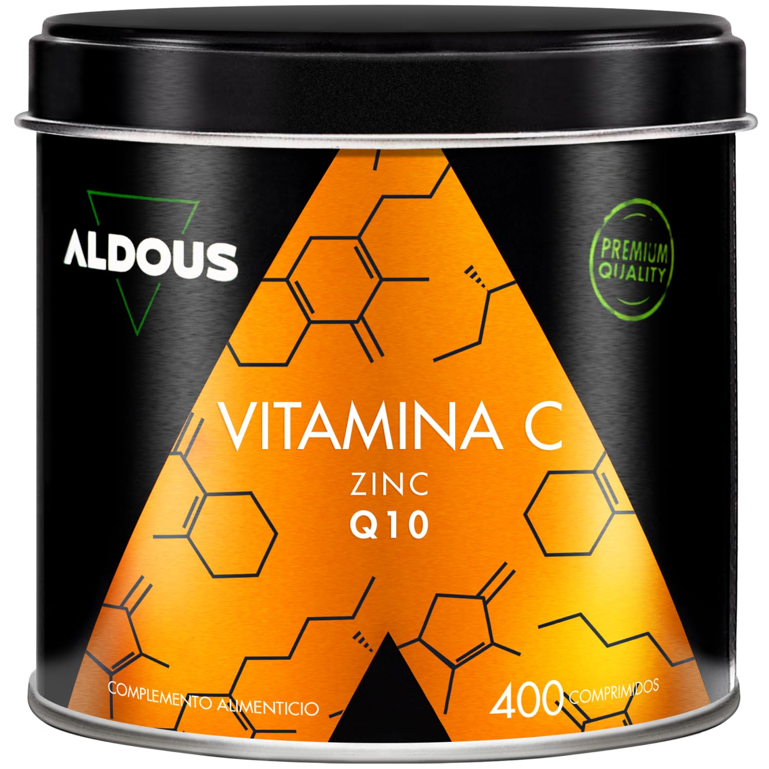 Vitamina C + Zinco + Q10-400 Compresse (Scorta per +1 Anno) - Vitamina C Alto Dosaggio - 100% Naturale - Integratori Stanchezza, Integratore Difese Immunitarie - ALDOUS