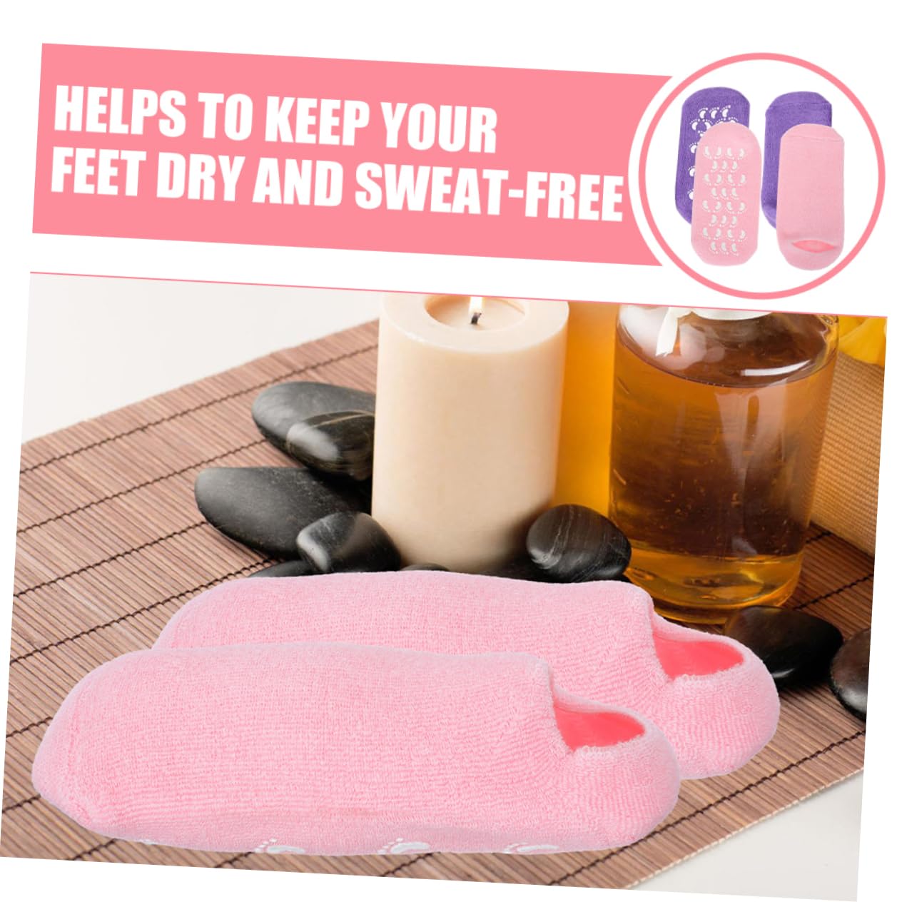 FOMIYES 2 Pair Vented Moisturizing Heel Socks for Women Foot Care Moisturizing Spa Socks Cracked Foot Socks Gel Padding Essential Oil Care Socks