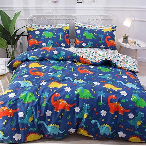 Miniatura 3 de CLOTHKNOW Juego de 2 fundas de almohada para niños, tamaño estándar, de dinosaurio, tamaño individual, queen, niños y adolescentes, juego de 2