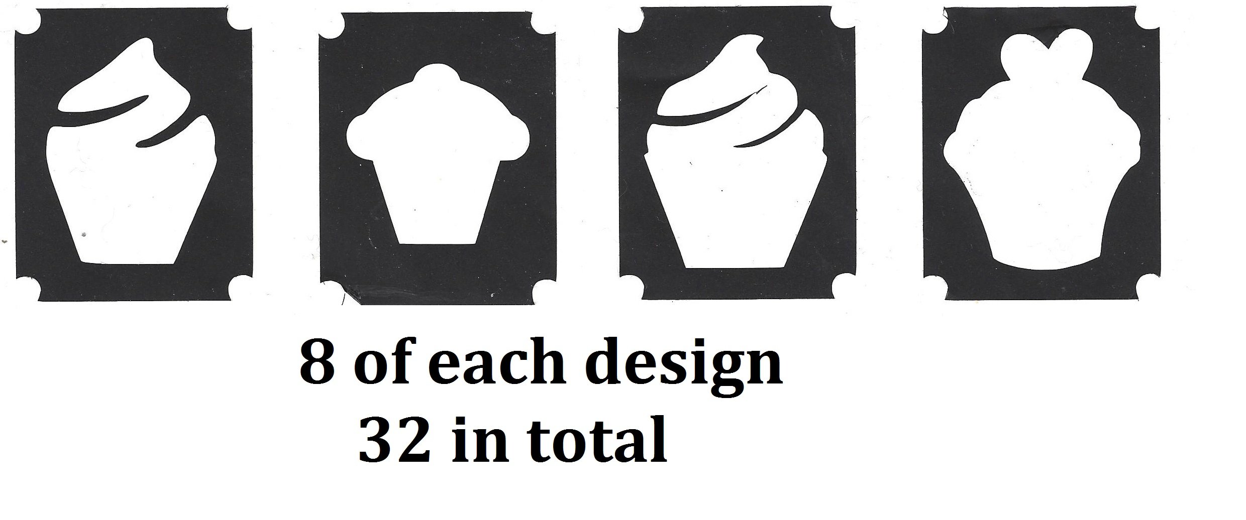 Food Tattoo Stencil Collections (32 Tattoo Glitter Airbrush Stencil Cupcake)