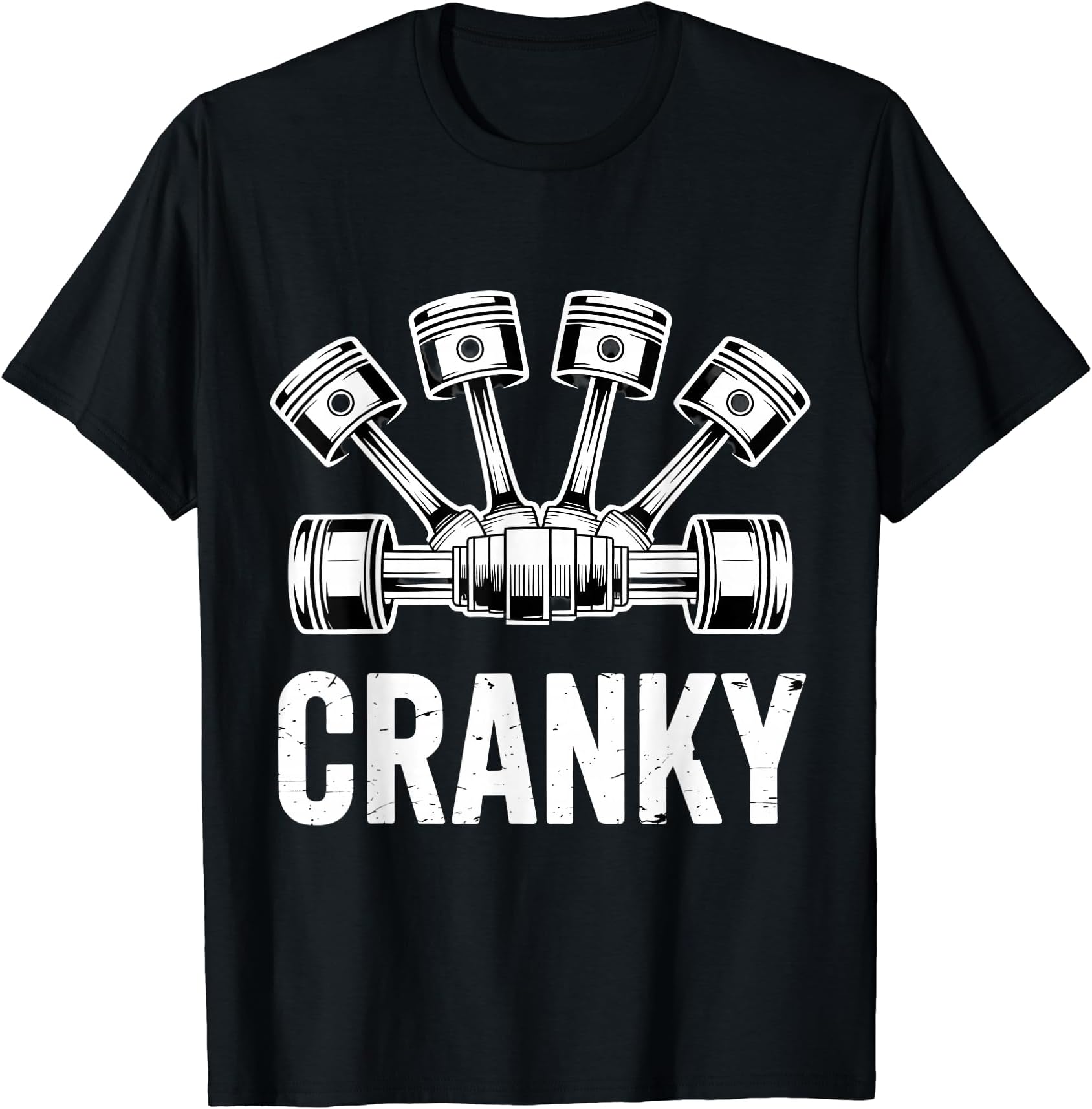 クランキーカーエンジンクランクシャフトファニーカーメカニックス Tシャツ