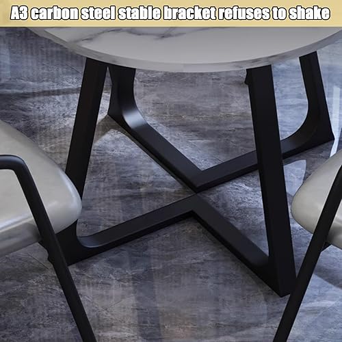 Miniatura 5 de YVYKFZD Juego de mesa redonda de comedor para cocina, sala de recepción de oficina, combinación de mesa y sillas de club, mesa de centro simple para