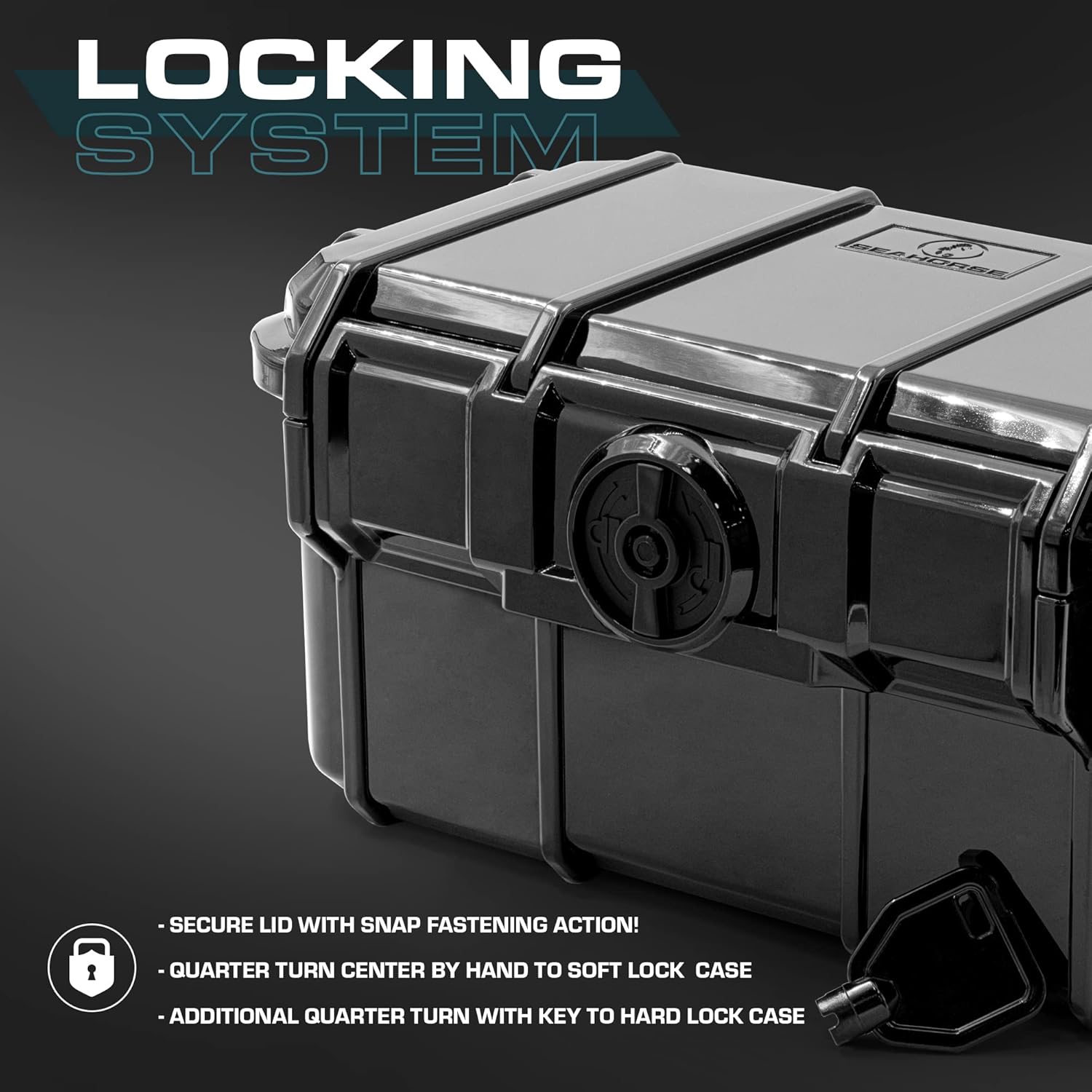 Seahorse 58 Portable Waterproof Dry Box OEM Protective Case - Travel Safe/Mil Spec / IP67 Waterproof/USA Made - for Cameras, Ammunition, Rifle Ammo, Pistols, Smell Proof Box (Clear) (SE58CL)