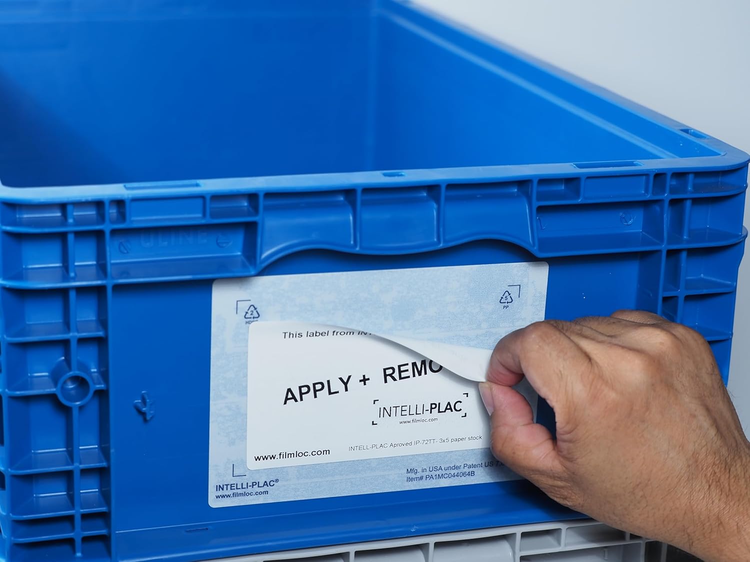 INTELLI-PLAC Label Holder for Containers, Totes, Bins (100, 3X5) Permanent Label Holder Makes It Easy to Apply-Remove-Replace Your Labels. Prevent Sticky Residue & Messy Overlapping of Labels