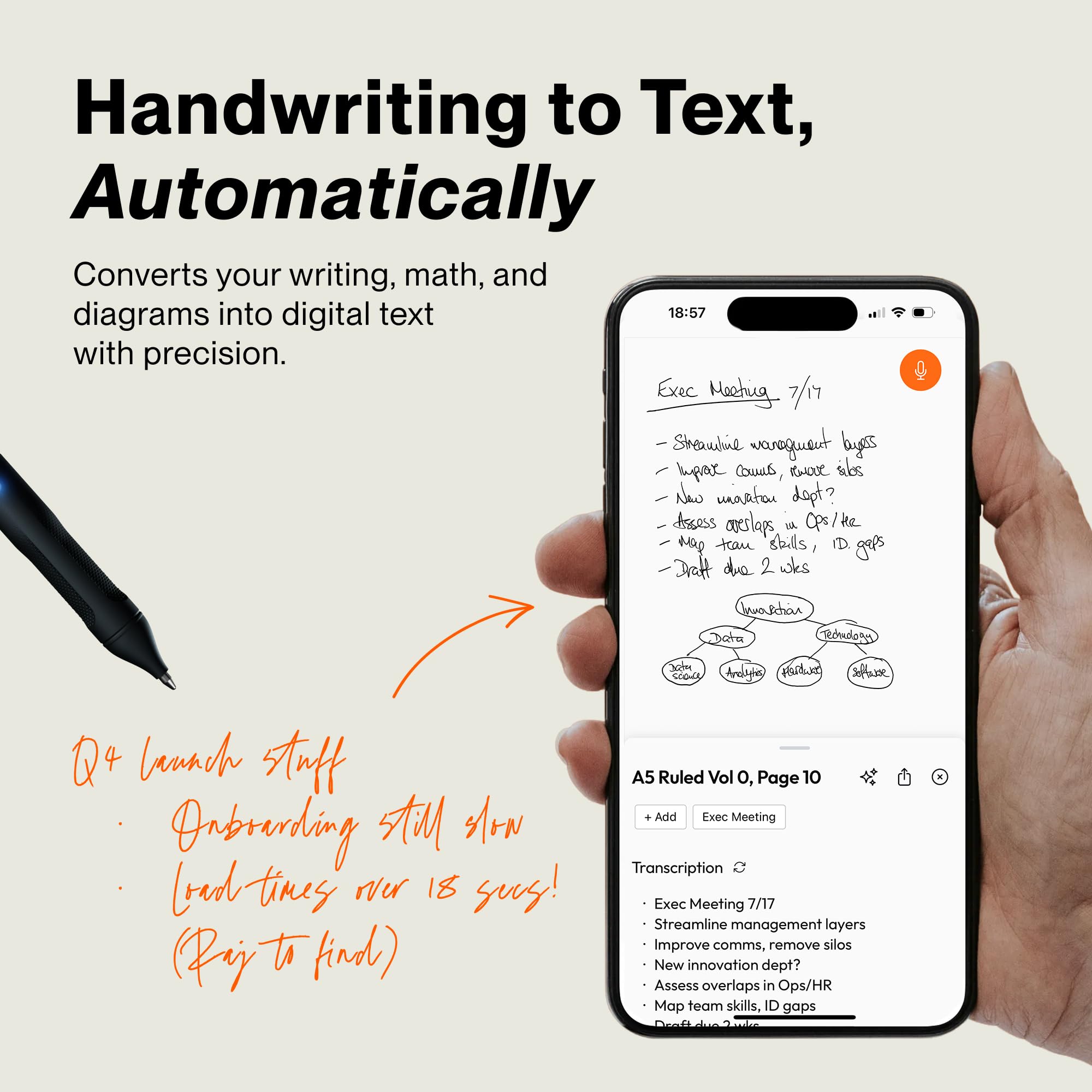 inq Smart Writing Set – Converts Handwriting to Text – Real Ink on
