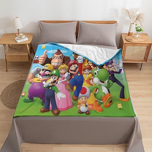 Miniatura 6 de Mar.io Su.per Blanket Soft Flannel Fleece Lightweight Anime Throw Blanket for Couch Sofa Bed Bedroom Kids Teens Gift