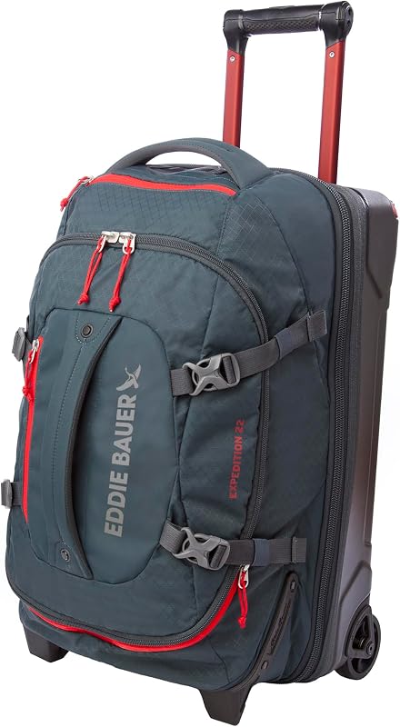 Eddie Bauer Expedition Bolsa de viaje con ruedas - Storm, 22" | Tamaño de equipaje de mano, construcción resistente y duradera, bolsa de viaje con ruedas para vuelos, viajes por carretera y escapadas de fin de semana