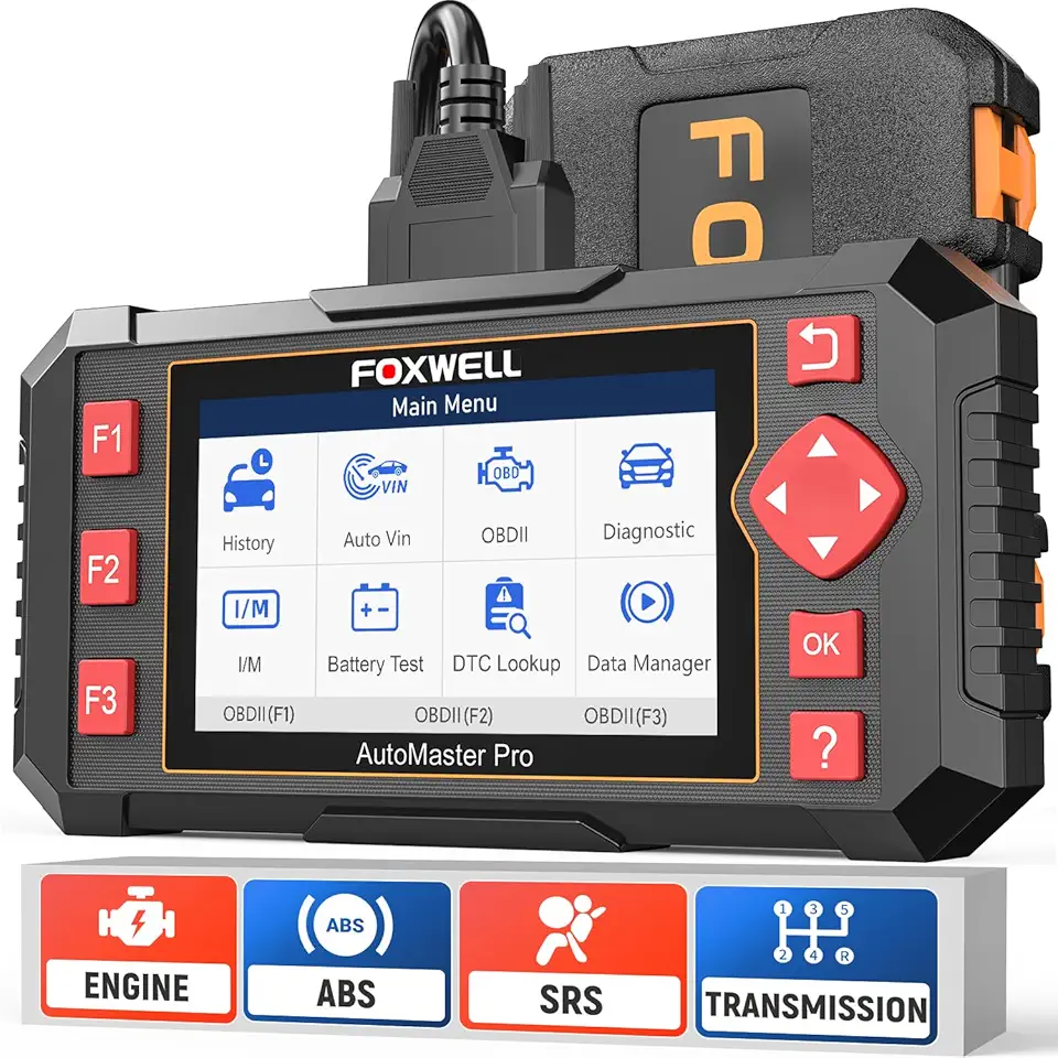 FOXWELL Car Scanner NT604 Elite OBD2 Scanner ABS SRS Transmission, Check Engine Code Reader for Cars and Trucks, Diagnostic Scan Tool with SRS Airbag, Automotive Diagnostic Tool with Live Data Global 
