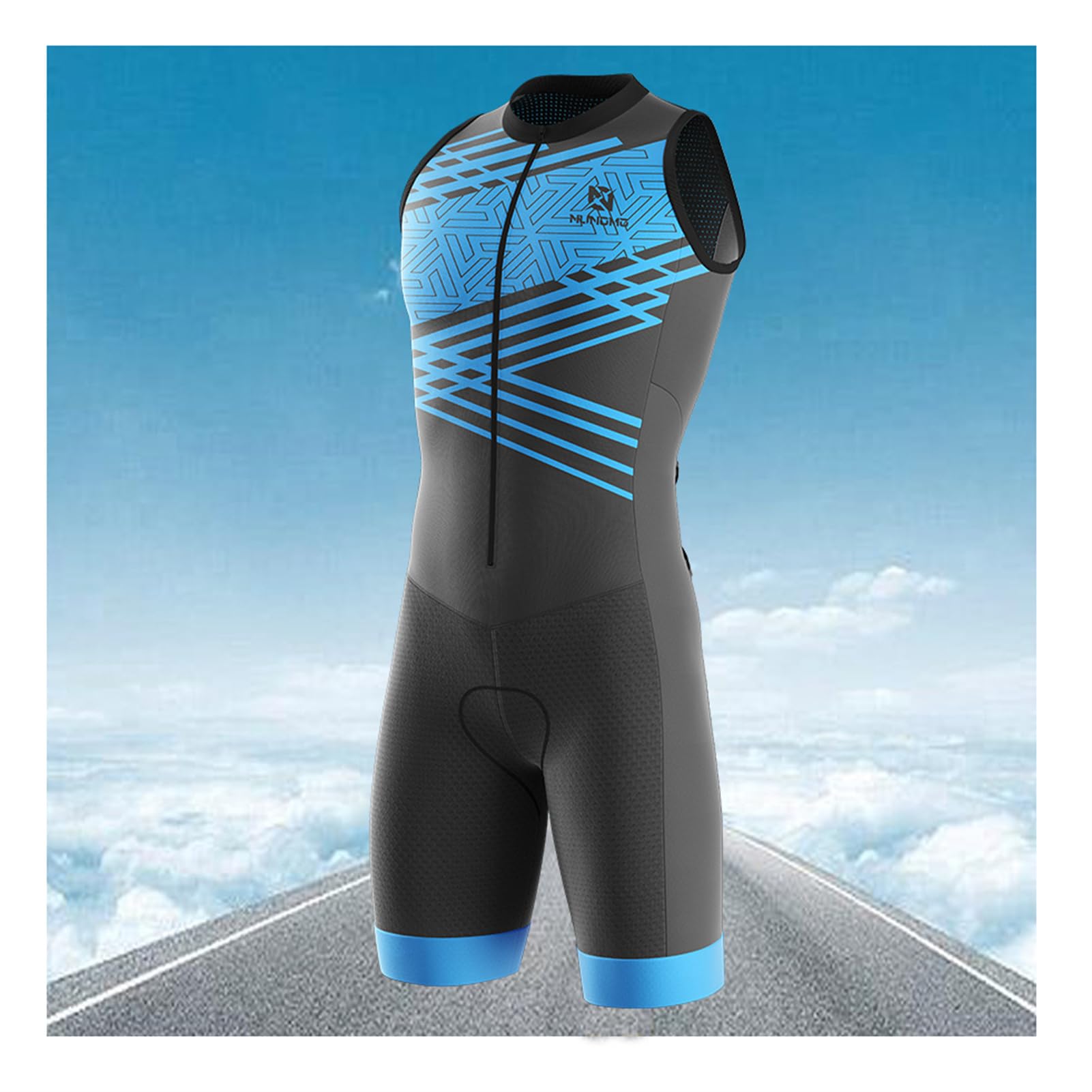 Tuta da Triathlon a Maniche Corte da Uomo, Triathlon Unisex, MTB Body Trisuit Cycling Skinsuit with Gel Pad per Nuoto/Corsa/Ciclismo, Abbigliamento Ciclismo