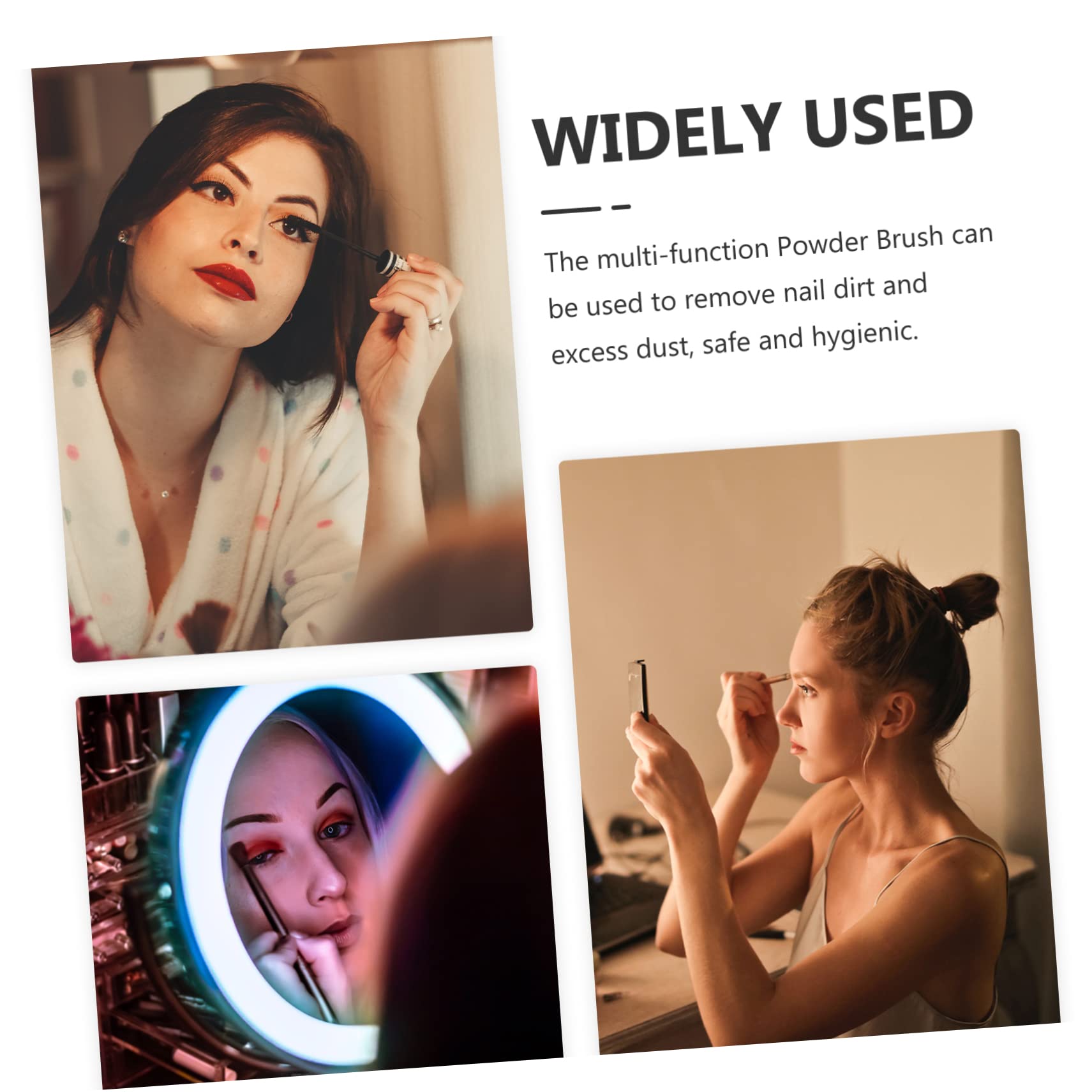 WOFASHPURET Ergonomic Powder Brush Practical Makeup Tool for Easy Nail Removal Wear Handle Convenient and Comfortable Use for Makeup and Nail Care