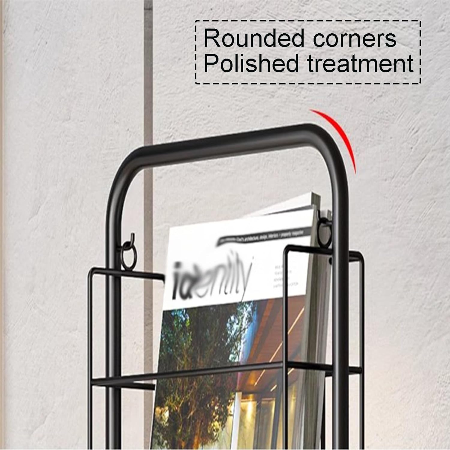 Magazine Display Rack, Catalog Literature Display Rack, Metal Anti-Skid Mats Tiered Design Magazine Rack, Portable Brochure Organizer for Office Retail Store (Color : White, Size : 30x32x108